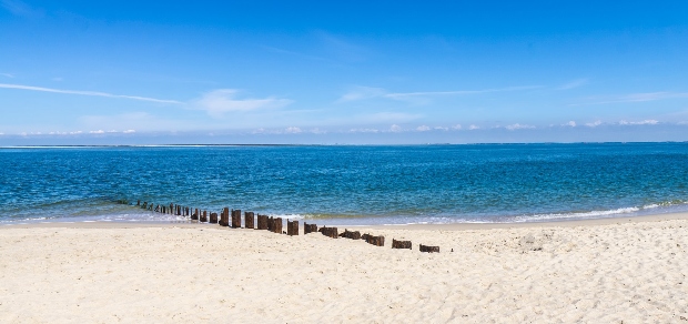 pylons on a beach