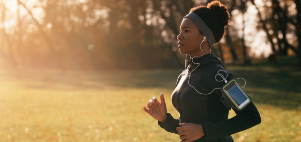 woman jogging outside