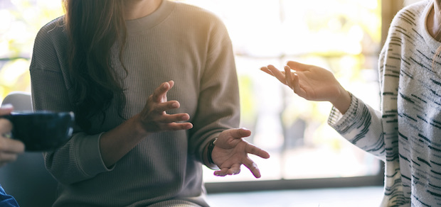 woman talking to each other