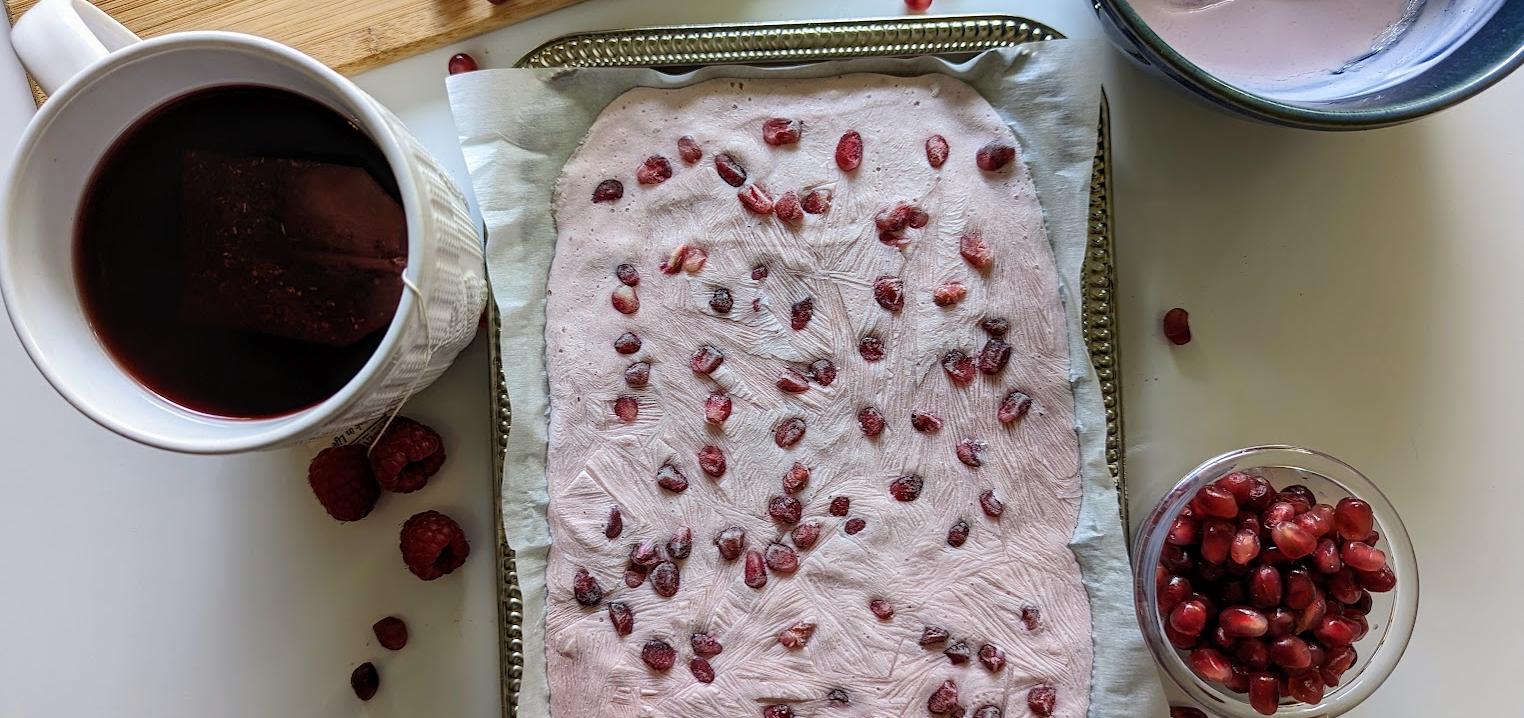hibiscus pomegranate yogurt bark