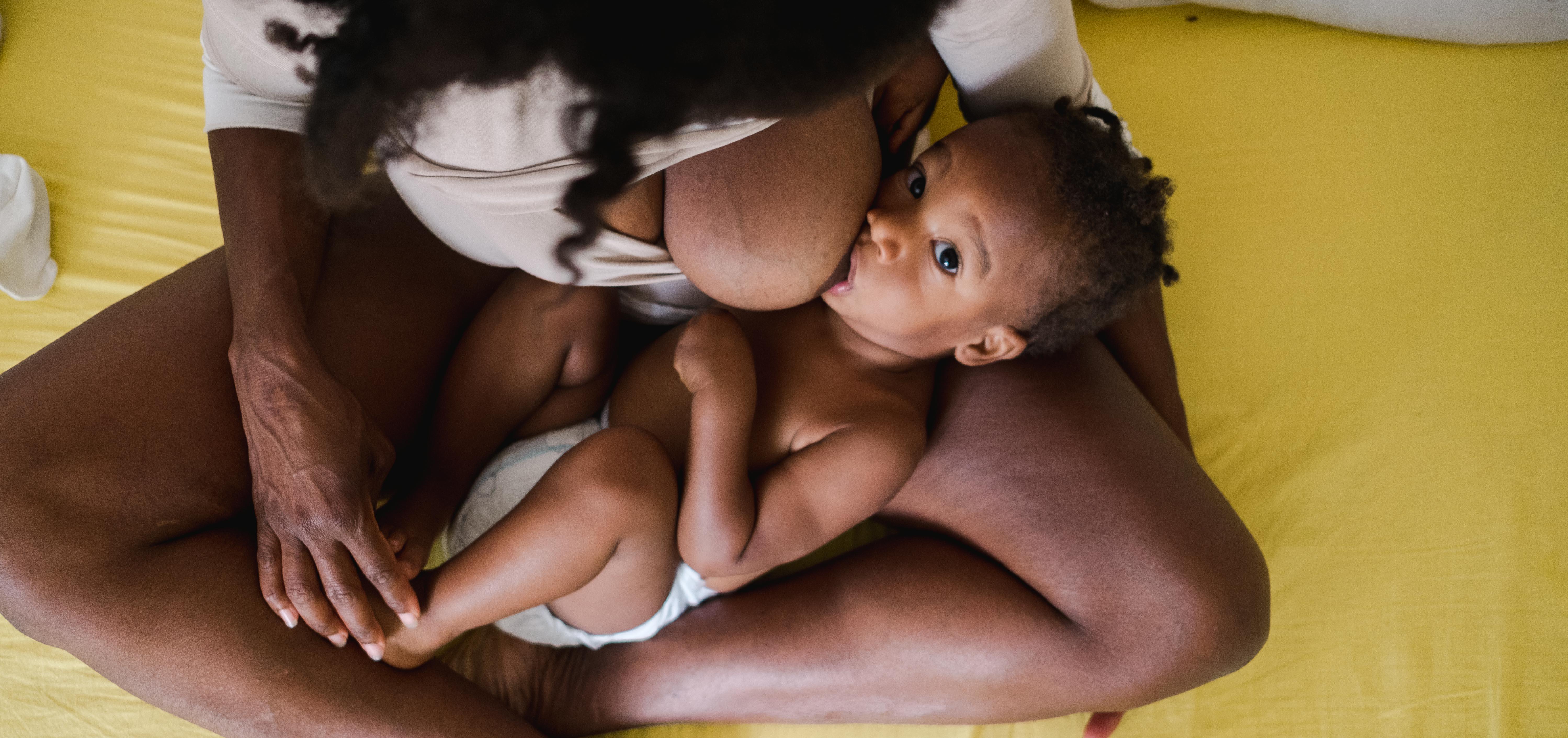 mom breastfeeding her baby