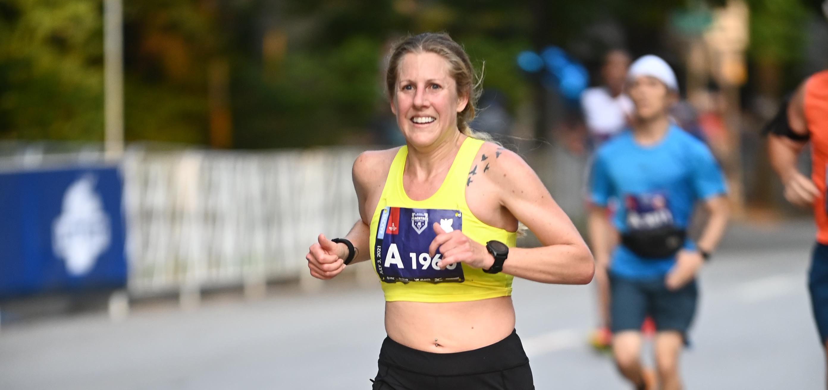 Laura running the Peachtree Road Race