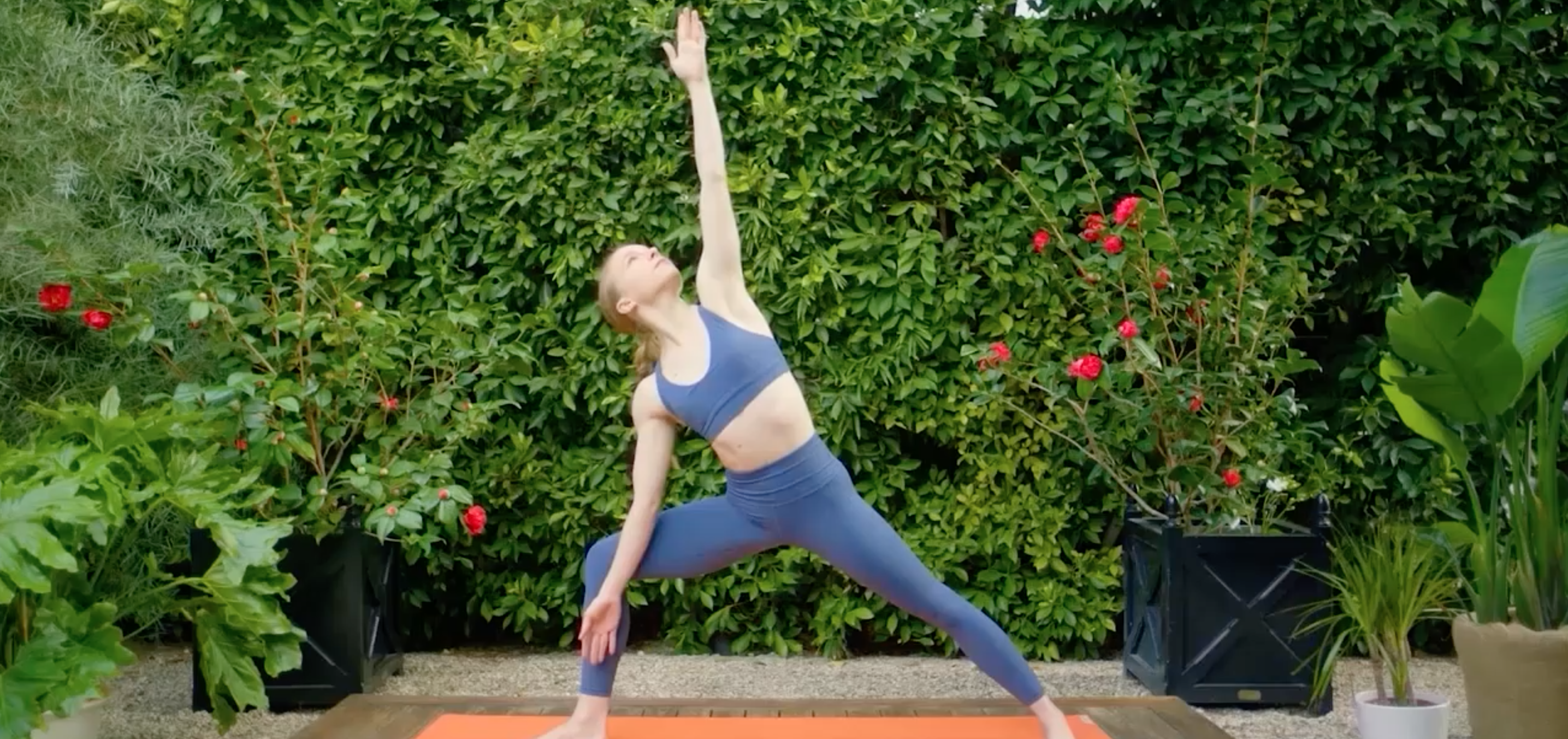 yoga instructor in a pose