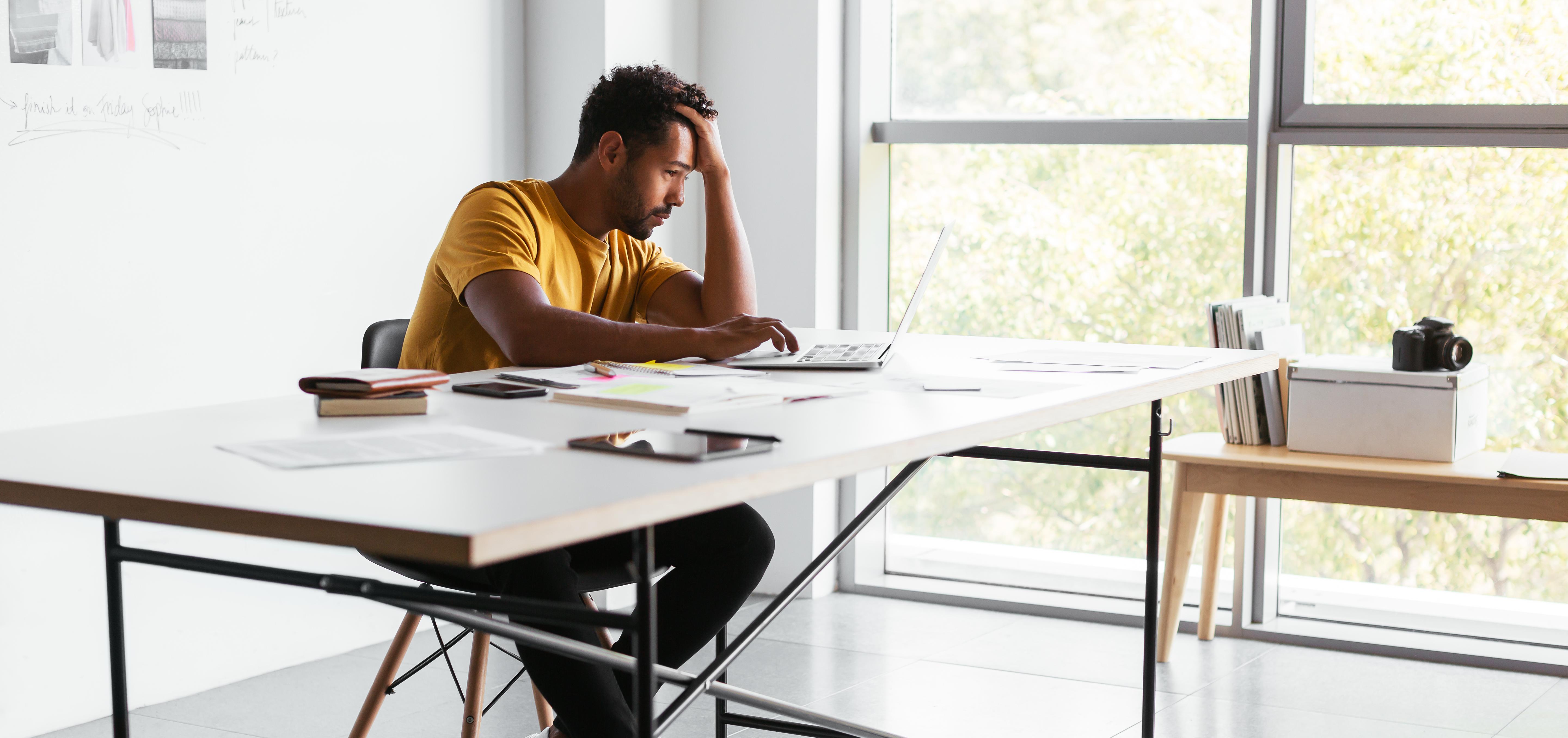 man at a desk working