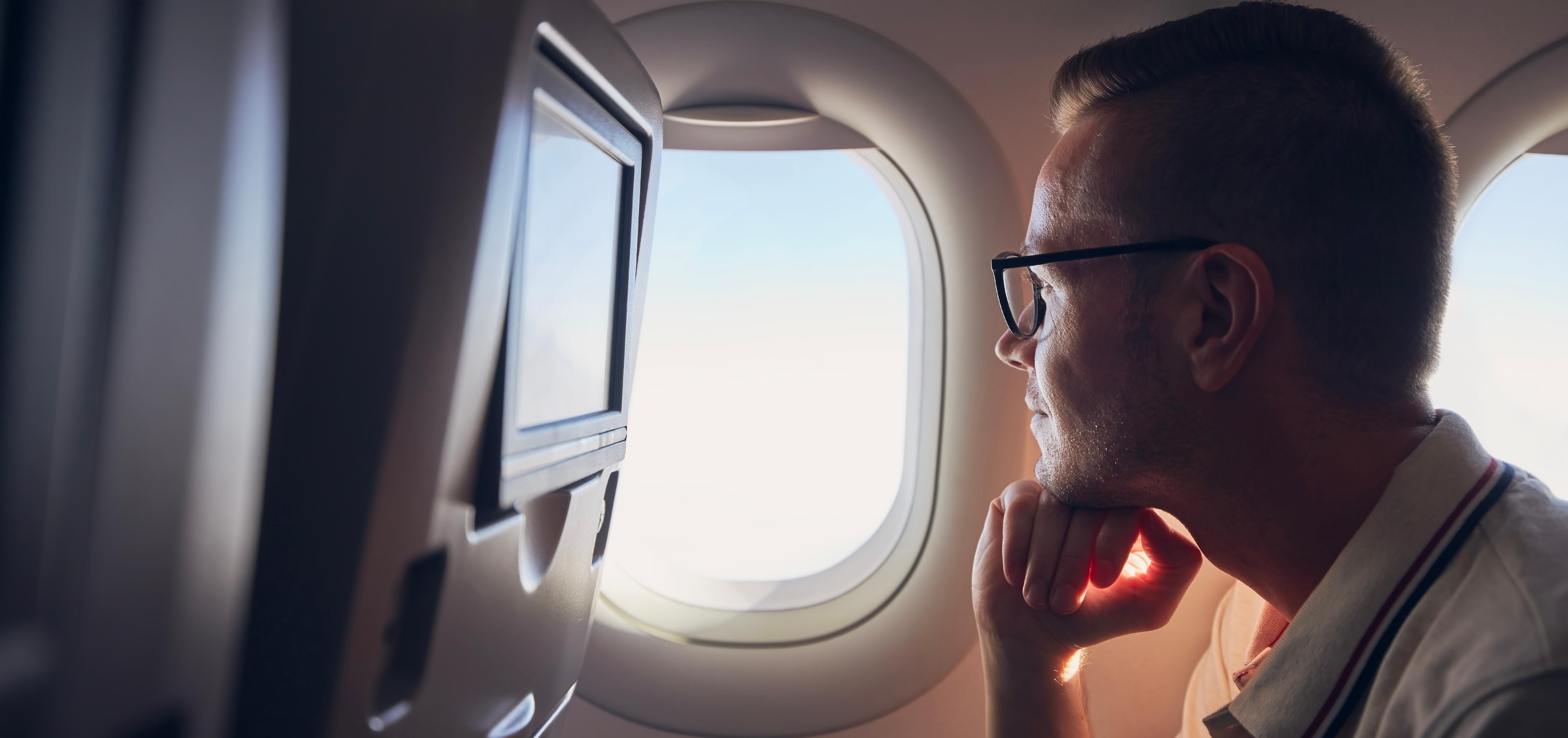 man on plane