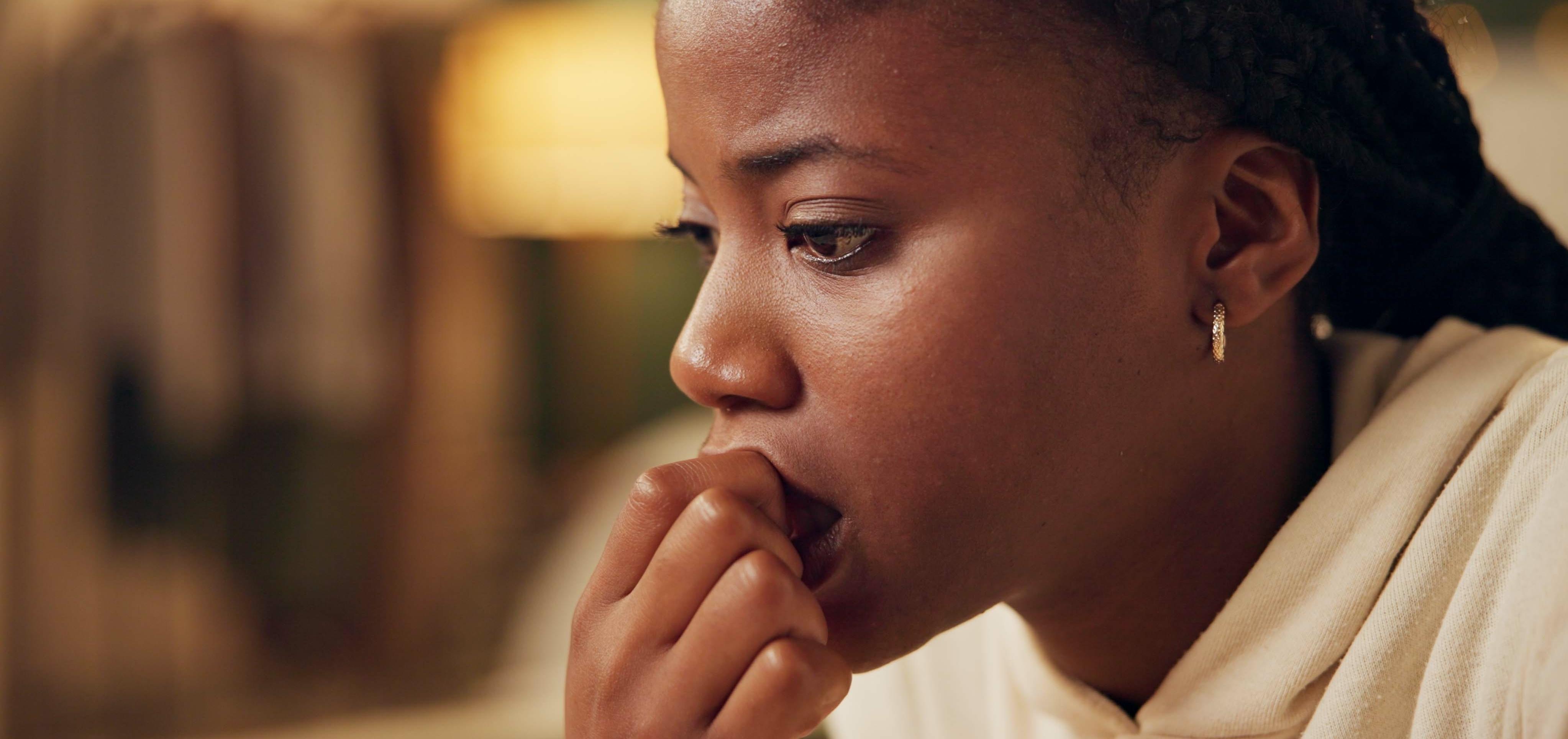 woman looking stressed