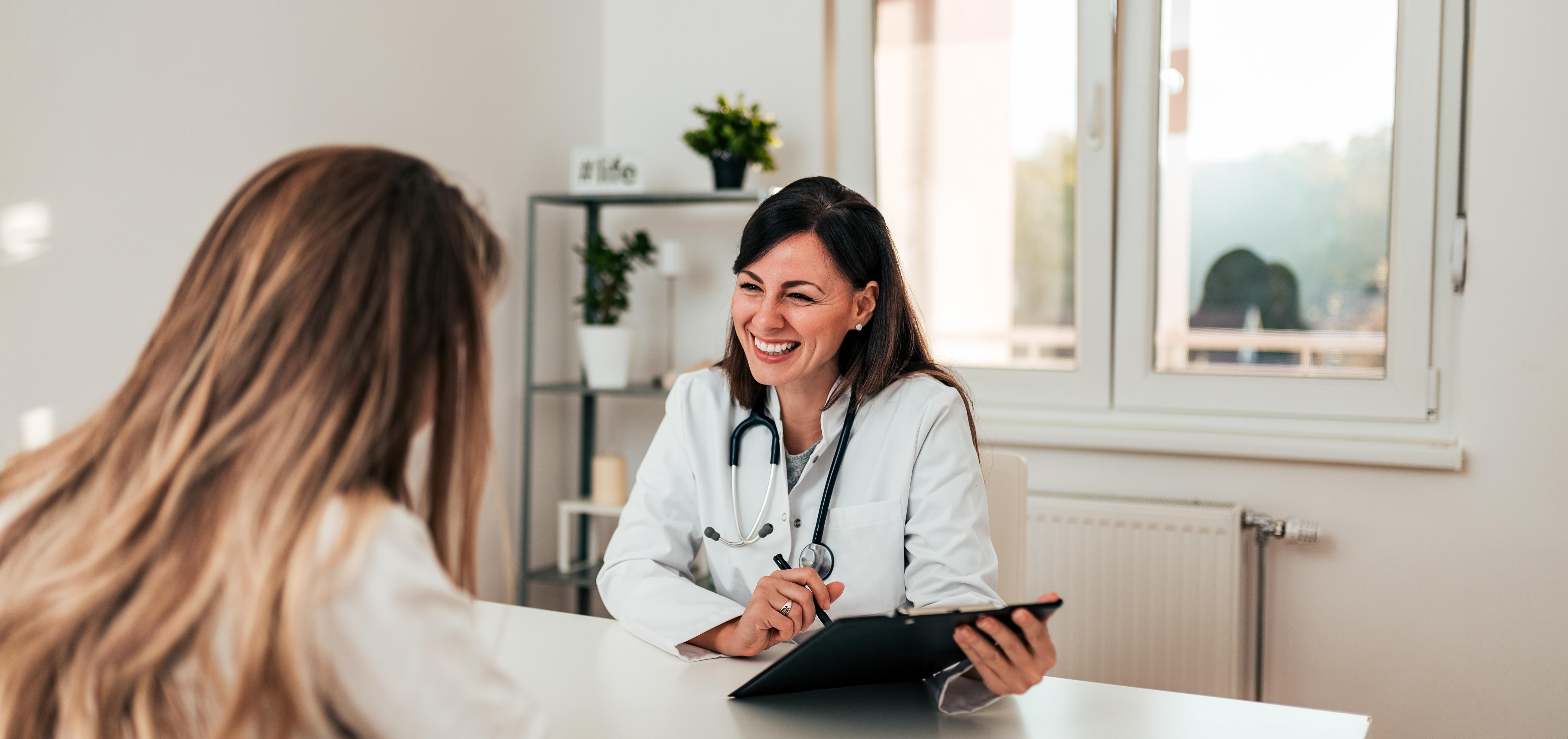 woman at the dermatologist's office