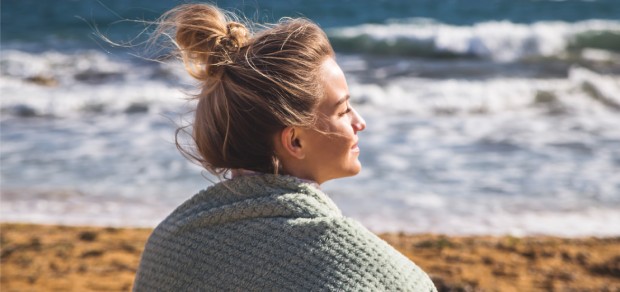 woman out in the beach